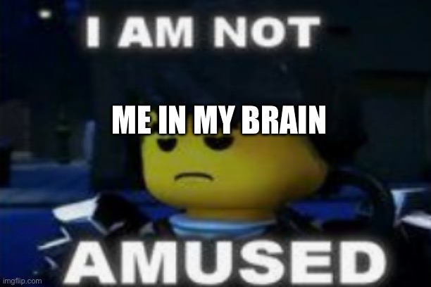 I am not amused | ME IN MY BRAIN | image tagged in i am not amused | made w/ Imgflip meme maker