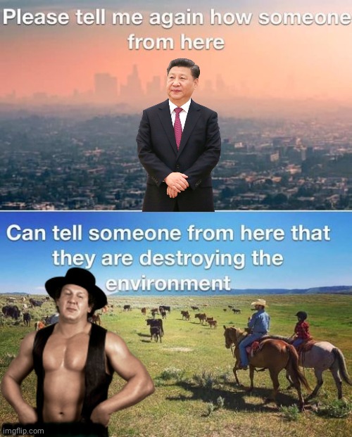 Air pollution xi jinping chins | ■■■■■■■■■ | image tagged in cowboy father and son,pollution | made w/ Imgflip meme maker