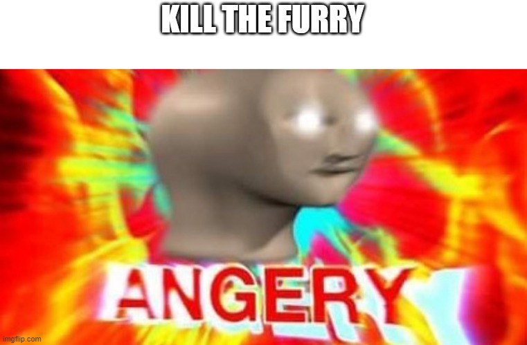 Stonks Man Angery | KILL THE FURRY | image tagged in stonks man angery | made w/ Imgflip meme maker