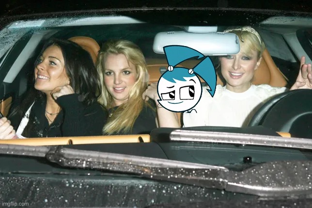 Jenny Wakeman, Paris Hilton, Britney Spears and Lindsay Lohan | image tagged in my life as a teenage robot,lindsay lohan,britney spears,paris hilton,jenny wakeman | made w/ Imgflip meme maker