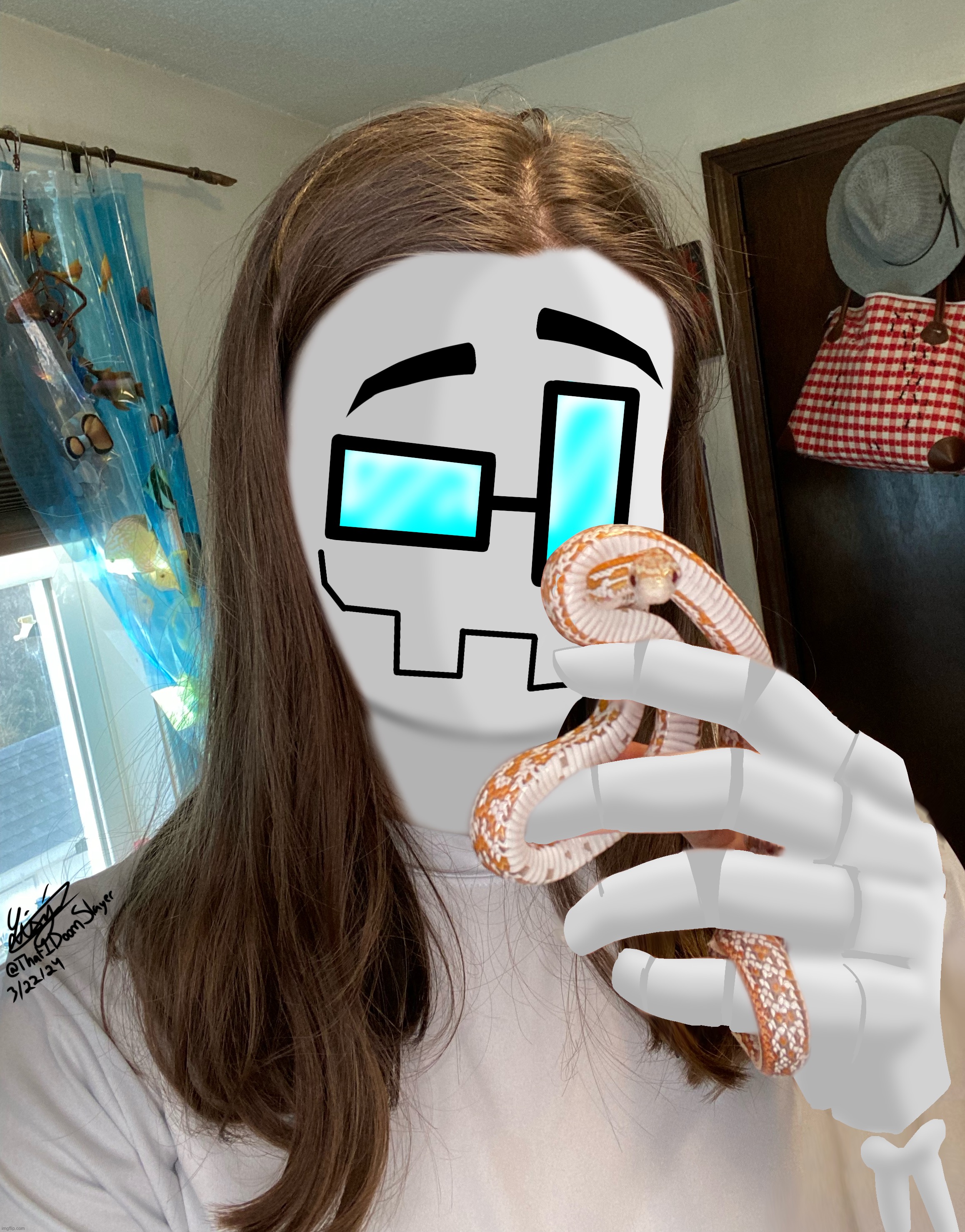me n my goofy ahhh snake boi, forgor to post this yesterday | image tagged in goofy ahh,digital art,snake,yippee | made w/ Imgflip meme maker