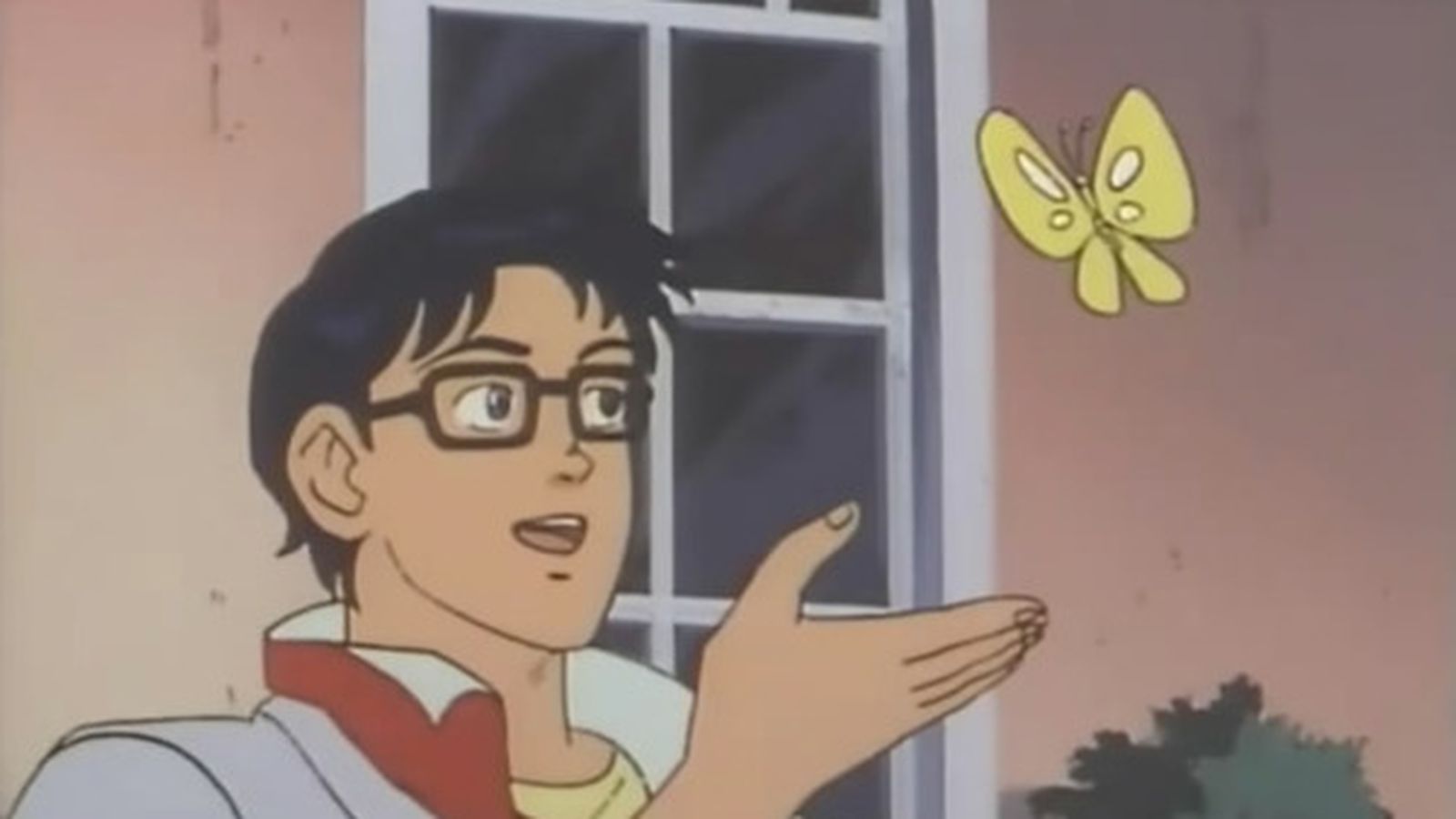 Man with butterfly meme Blank Meme Template