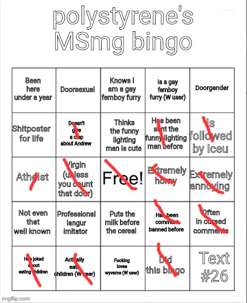 polystyrene's MSmg bingo | image tagged in polystyrene's msmg bingo | made w/ Imgflip meme maker