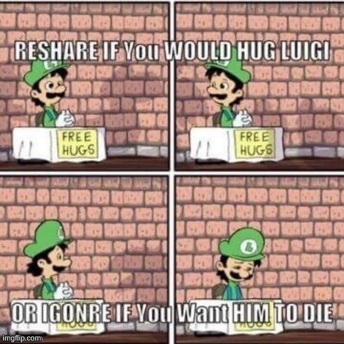 Hug for Luigi Blank Meme Template