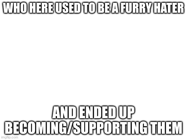 WHO HERE USED TO BE A FURRY HATER; AND ENDED UP BECOMING/SUPPORTING THEM | made w/ Imgflip meme maker
