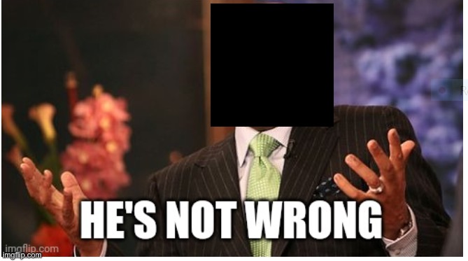 Well he's not 'wrong' | image tagged in well he's not 'wrong' | made w/ Imgflip meme maker
