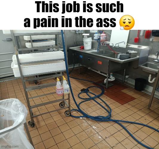 Pays well, but damn, its a pain | This job is such a pain in the ass 😮‍💨 | made w/ Imgflip meme maker