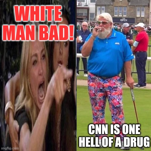 Fake news overdose | WHITE MAN BAD! CNN IS ONE HELL OF A DRUG | image tagged in america,white man,hater | made w/ Imgflip meme maker