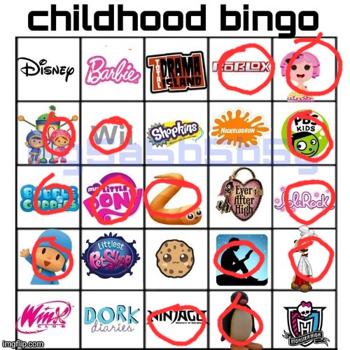 Childhood bingo | image tagged in childhood bingo | made w/ Imgflip meme maker