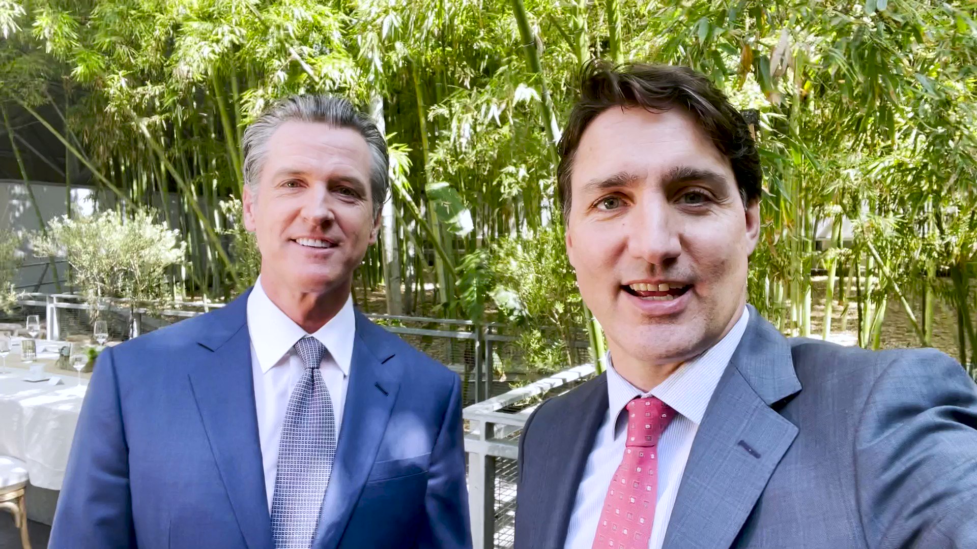 Justin Trudeau and Gavin Newsom Blank Meme Template