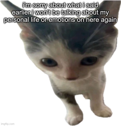 bartholomäus gilbert jr | i’m sorry about what i said earlier i won’t be talking about my personal life or emotions on here again | image tagged in bartholom us gilbert jr | made w/ Imgflip meme maker