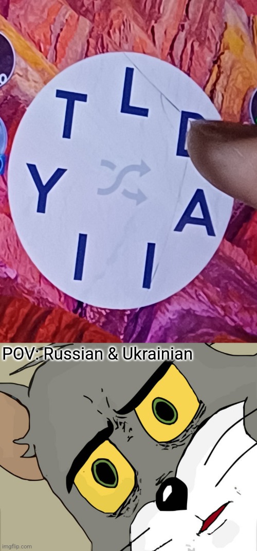 Just don't say that word | POV: Russian & Ukrainian | image tagged in memes,unsettled tom,ukrainian,russian,language,wordscapes | made w/ Imgflip meme maker