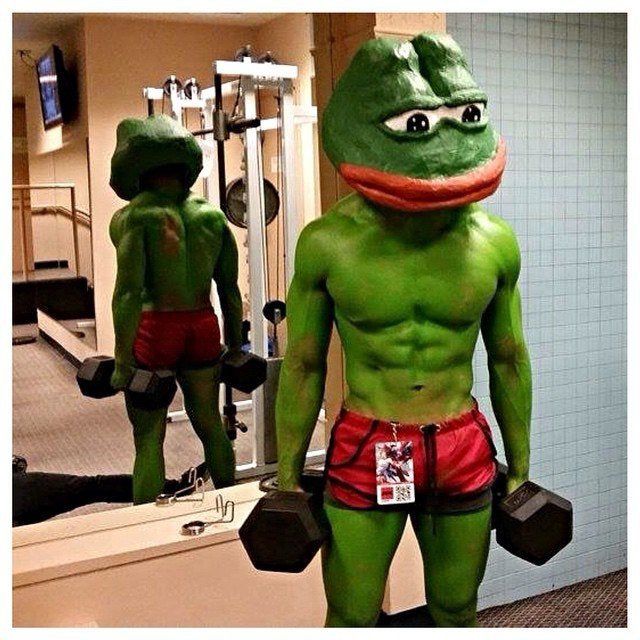 jacked pepe Blank Meme Template