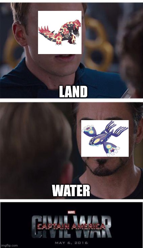 Marvel Civil War 1 Meme | LAND; WATER | image tagged in memes,marvel civil war 1 | made w/ Imgflip meme maker
