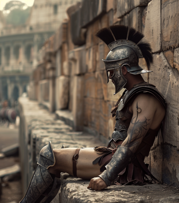 Roman Gladiator Sitting Blank Meme Template