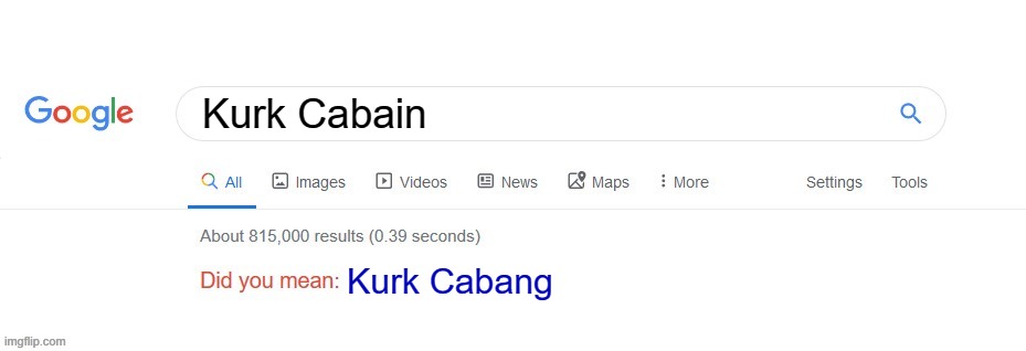 Did you mean? | Kurk Cabain; Kurk Cabang | image tagged in did you mean | made w/ Imgflip meme maker