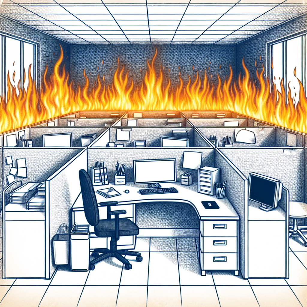 High Quality Burning Office Blank Meme Template