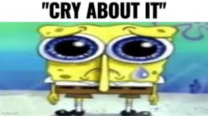 Cry about it | image tagged in cry about it | made w/ Imgflip meme maker