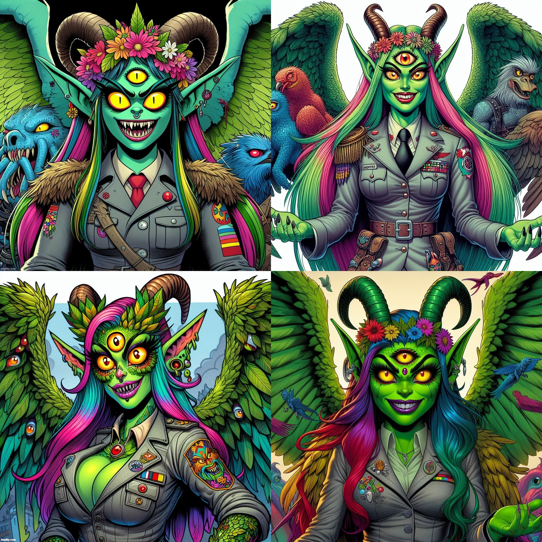 Ai Bing: Eco Fascist Villain that leads death squads of both humans and mutated animals. | image tagged in ai generated,villain,original character,environmental protection agency,mutant,nature | made w/ Imgflip meme maker