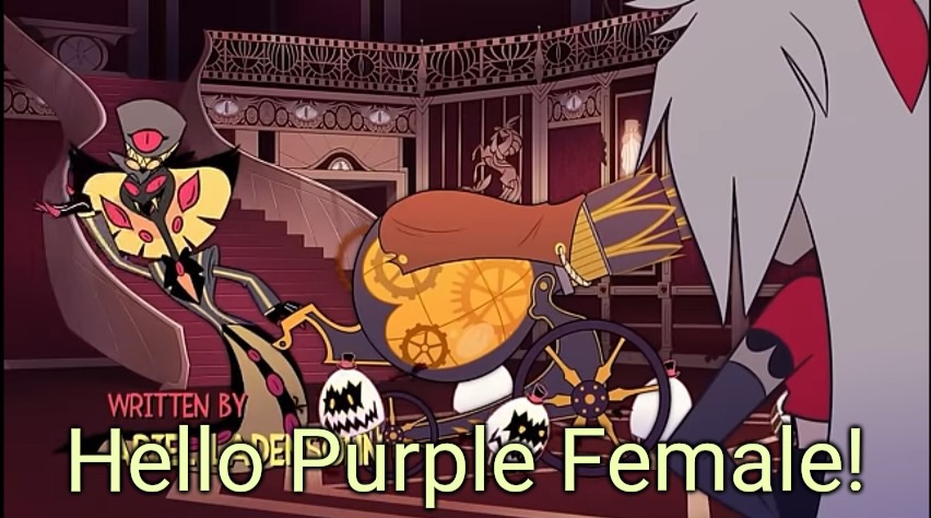 Hello Purple Female Blank Meme Template