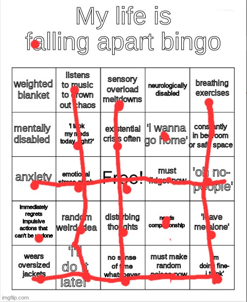 my life is falling apart bingo | image tagged in my life is falling apart bingo | made w/ Imgflip meme maker