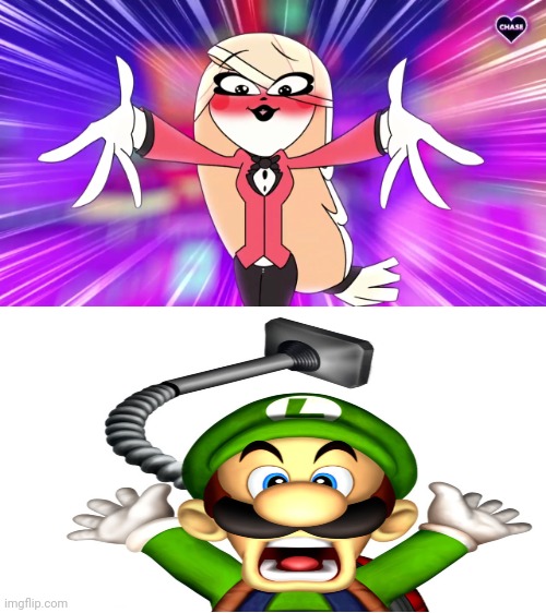 Charlie chases Luigi | image tagged in charlie chases x y or z | made w/ Imgflip meme maker