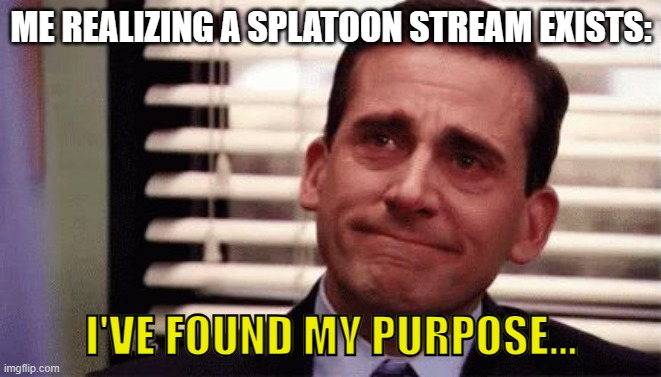 So happy rn | ME REALIZING A SPLATOON STREAM EXISTS:; I'VE FOUND MY PURPOSE... | image tagged in happy cry,splatoon | made w/ Imgflip meme maker