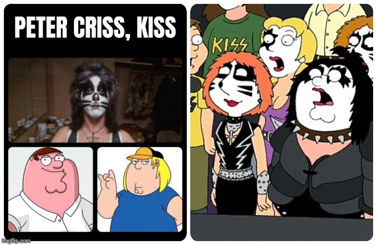 Peter Criss Family Guy Kiss Mind Blown | image tagged in family guy,kiss,mind blown,peter criss,family guy peter,when you see it | made w/ Imgflip meme maker