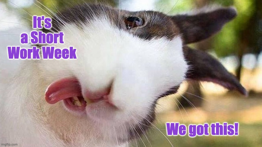 Short Work Week | It's a Short Work Week; We got this! | image tagged in good friday,monday,work,holiday,easter bunny | made w/ Imgflip meme maker