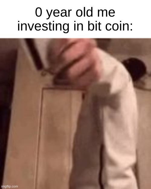 0 year old me investing in bit coin: | made w/ Imgflip meme maker