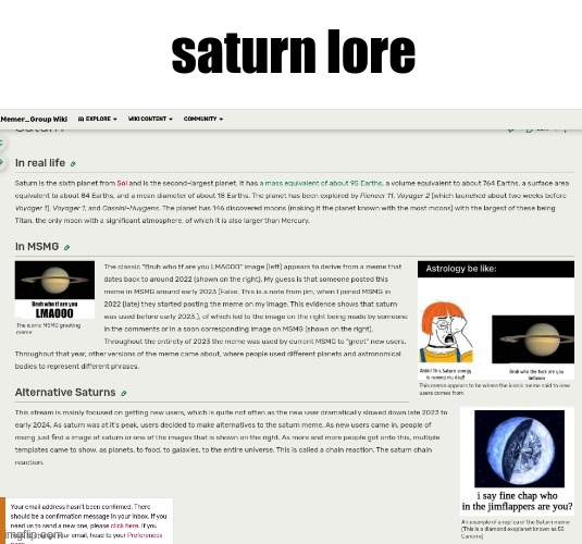 saturn lore | made w/ Imgflip meme maker