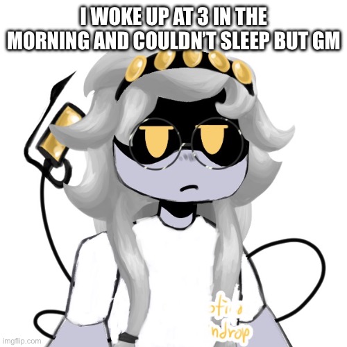 Vexa | I WOKE UP AT 3 IN THE MORNING AND COULDN’T SLEEP BUT GM | image tagged in vexa | made w/ Imgflip meme maker