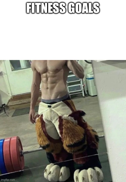 buff furry | FITNESS GOALS | image tagged in buff furry | made w/ Imgflip meme maker