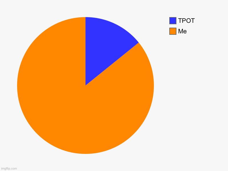 Me, TPOT | image tagged in charts,pie charts | made w/ Imgflip chart maker