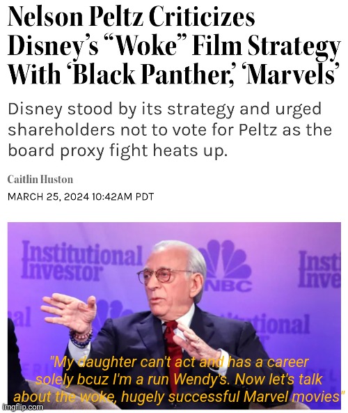 "Only white male leads so not political" | "My daughter can't act and has a career solely bcuz I'm a run Wendy's. Now let's talk about the woke, hugely successful Marvel movies" | image tagged in clown,humor,biased media,woke | made w/ Imgflip meme maker