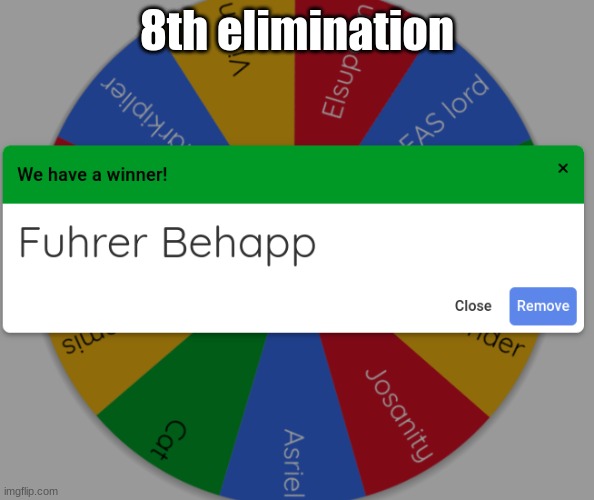 8th elimination | made w/ Imgflip meme maker