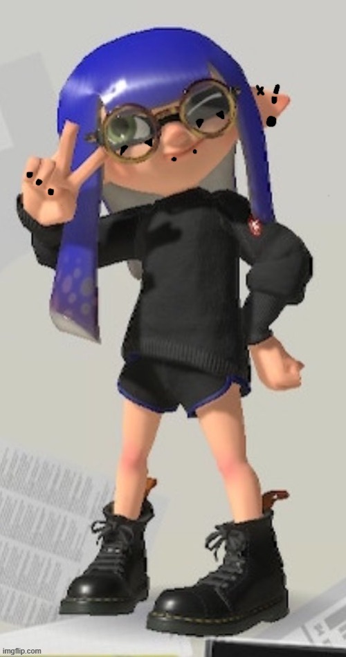 splatoon edit of my stinky character | image tagged in splatoon | made w/ Imgflip meme maker