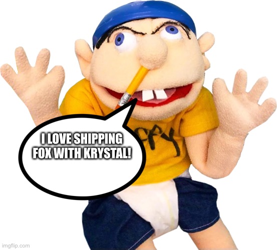 Jeffy loves Shipping Fox with Krystal | I LOVE SHIPPING FOX WITH KRYSTAL! | image tagged in happy jeffy,star fox | made w/ Imgflip meme maker