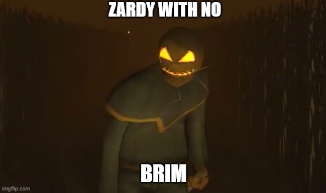 ZARDY WITH NO BRIM | ZARDY WITH NO; BRIM | image tagged in zardy's maze | made w/ Imgflip meme maker