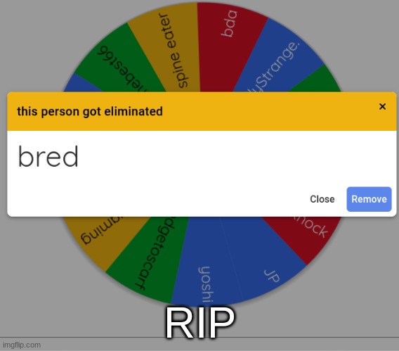 1 | RIP | made w/ Imgflip meme maker