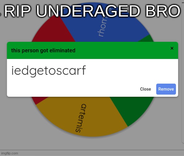 RIP UNDERAGED BRO | made w/ Imgflip meme maker