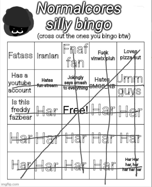 Normalcores silly bingo | image tagged in normalcores silly bingo | made w/ Imgflip meme maker