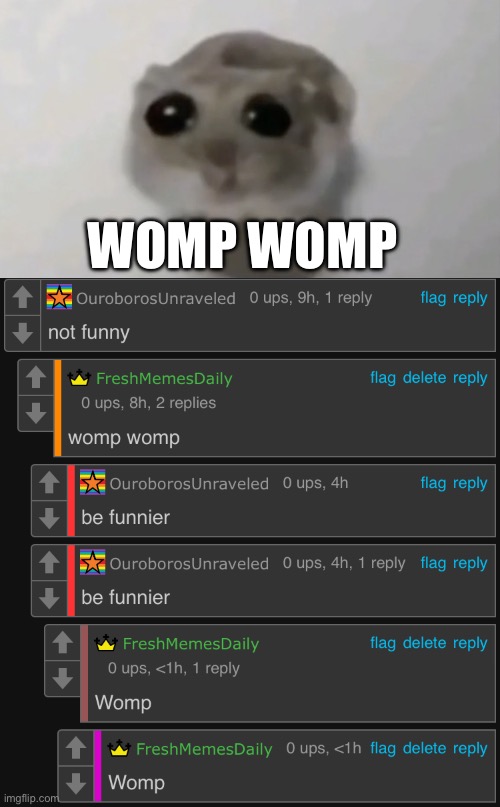 womp womp | WOMP WOMP | image tagged in womp womp | made w/ Imgflip meme maker