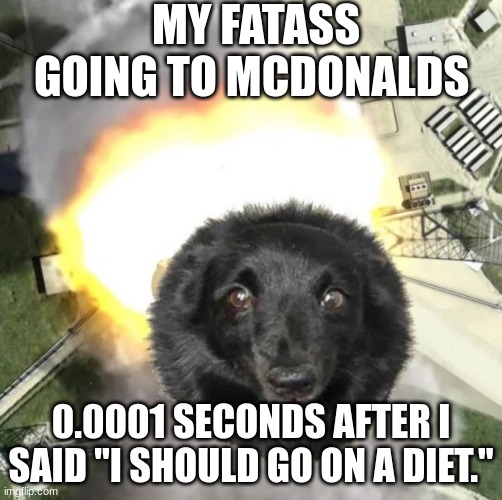 I'm going somewhere. | MY FATASS GOING TO MCDONALDS; 0.0001 SECONDS AFTER I SAID "I SHOULD GO ON A DIET." | image tagged in i'm going somewhere | made w/ Imgflip meme maker