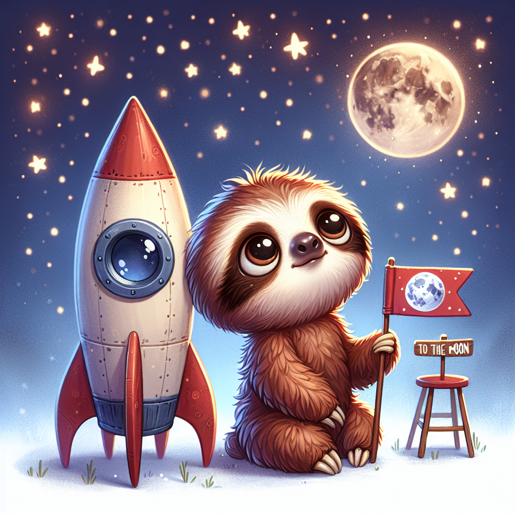 Cute sloth wants to go to moon Blank Meme Template