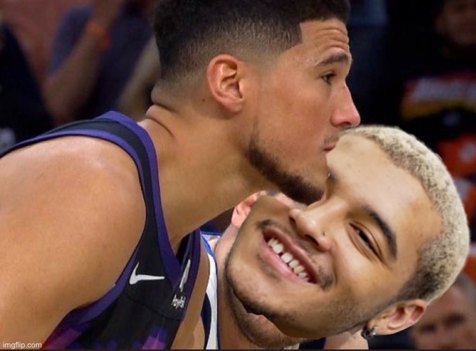 Luka Doncic and Devin Booker | image tagged in luka doncic and devin booker | made w/ Imgflip meme maker