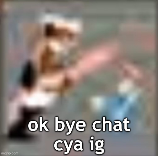 imma pop in sometimes to see how everyone's doing, but for rn, goodbye. | ok bye chat
cya ig | image tagged in peppino yelling at pizzahead | made w/ Imgflip meme maker