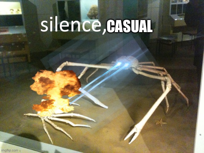 silence crab | CASUAL | image tagged in silence crab | made w/ Imgflip meme maker