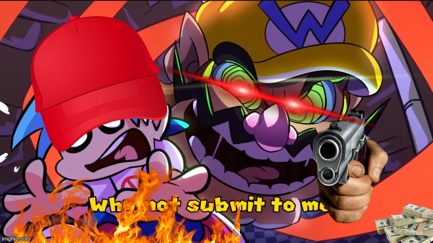 Wario head and BF | image tagged in wario head and bf | made w/ Imgflip meme maker
