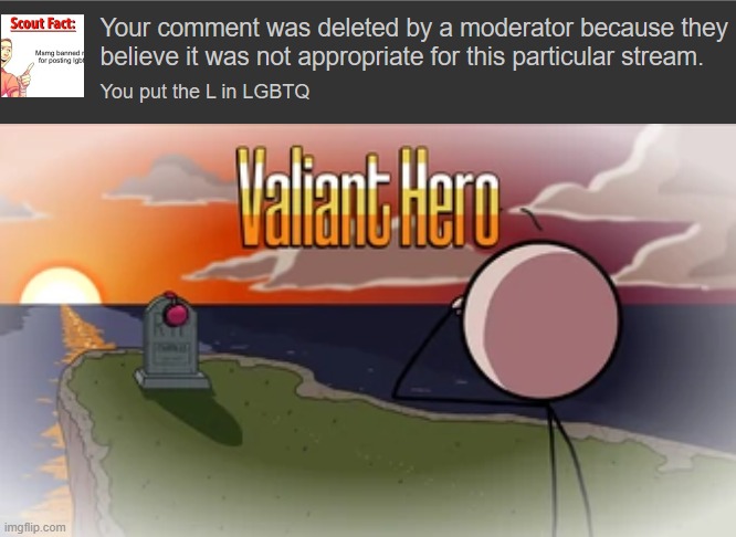 'twas nice ratioing a certain user for a while... | image tagged in valiant hero | made w/ Imgflip meme maker
